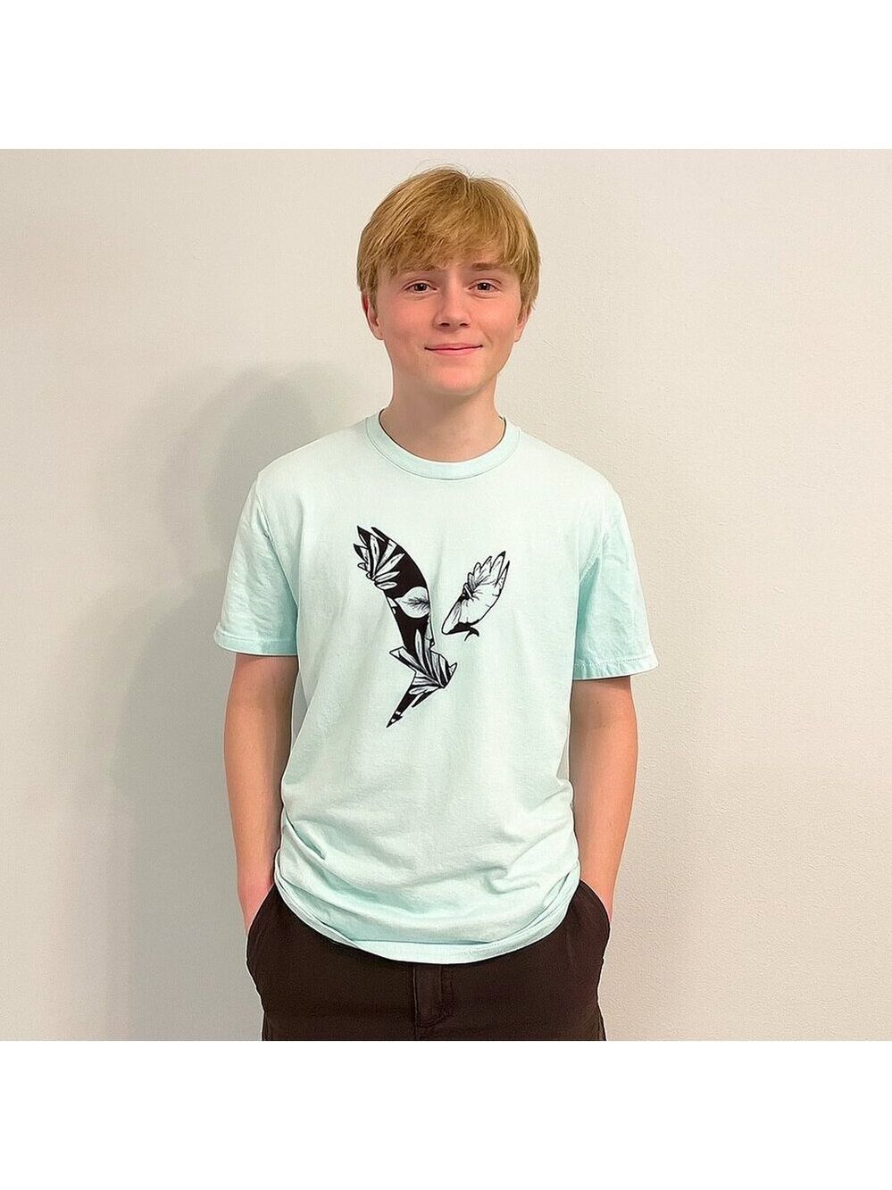 American Eagle Super Soft Graphic Tee Shirt | Size Small | Floral Bird Design